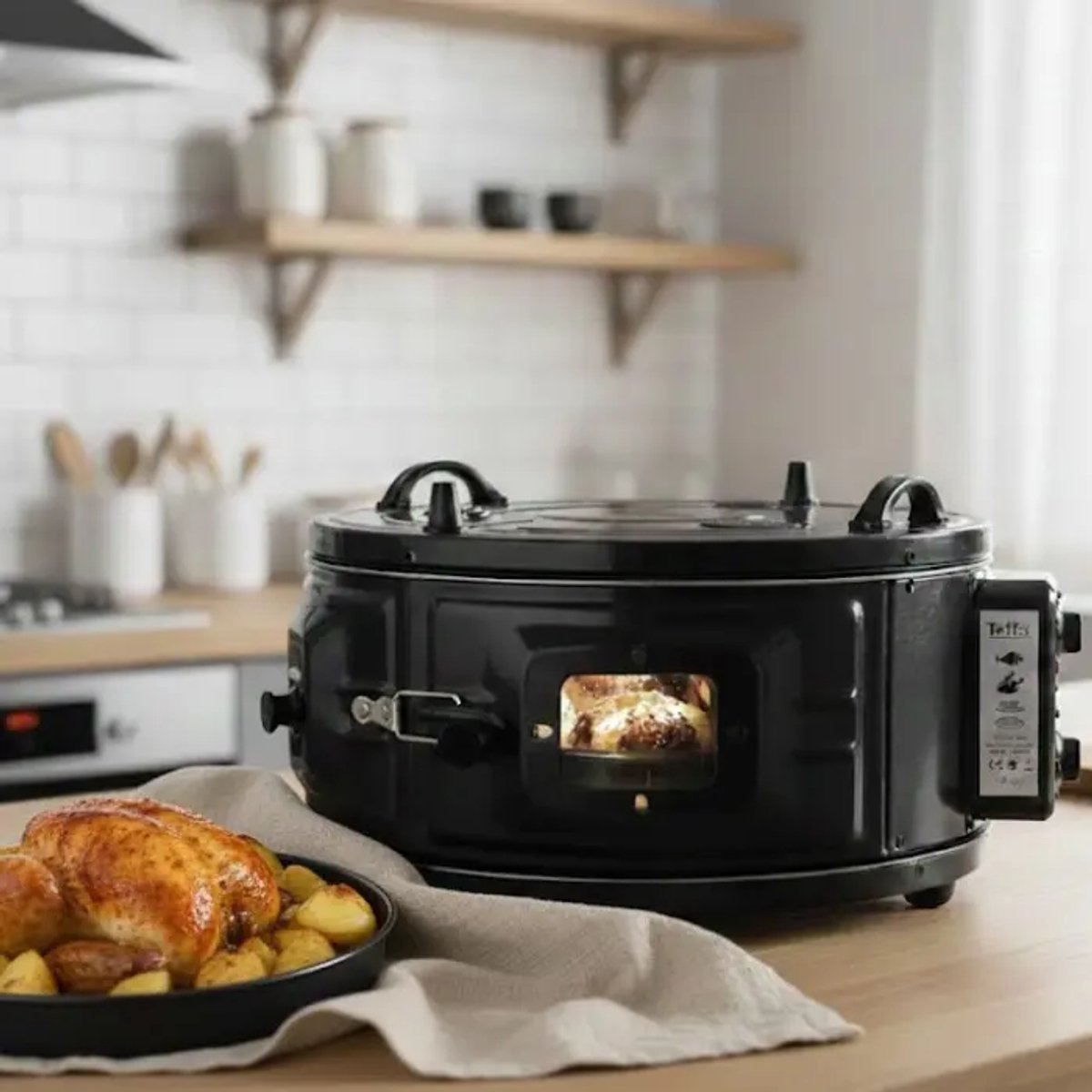 Teffo Vrijstaande Ronde Oven - 32L - Elektrische Oven - Zwart – foto 3