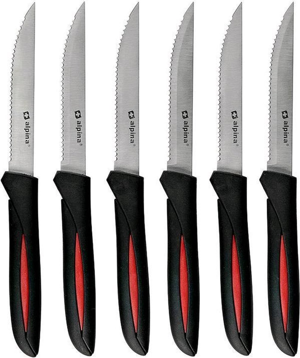Bol.com Alpina steakmessen - 22.8 cm - 6 stuks aanbieding