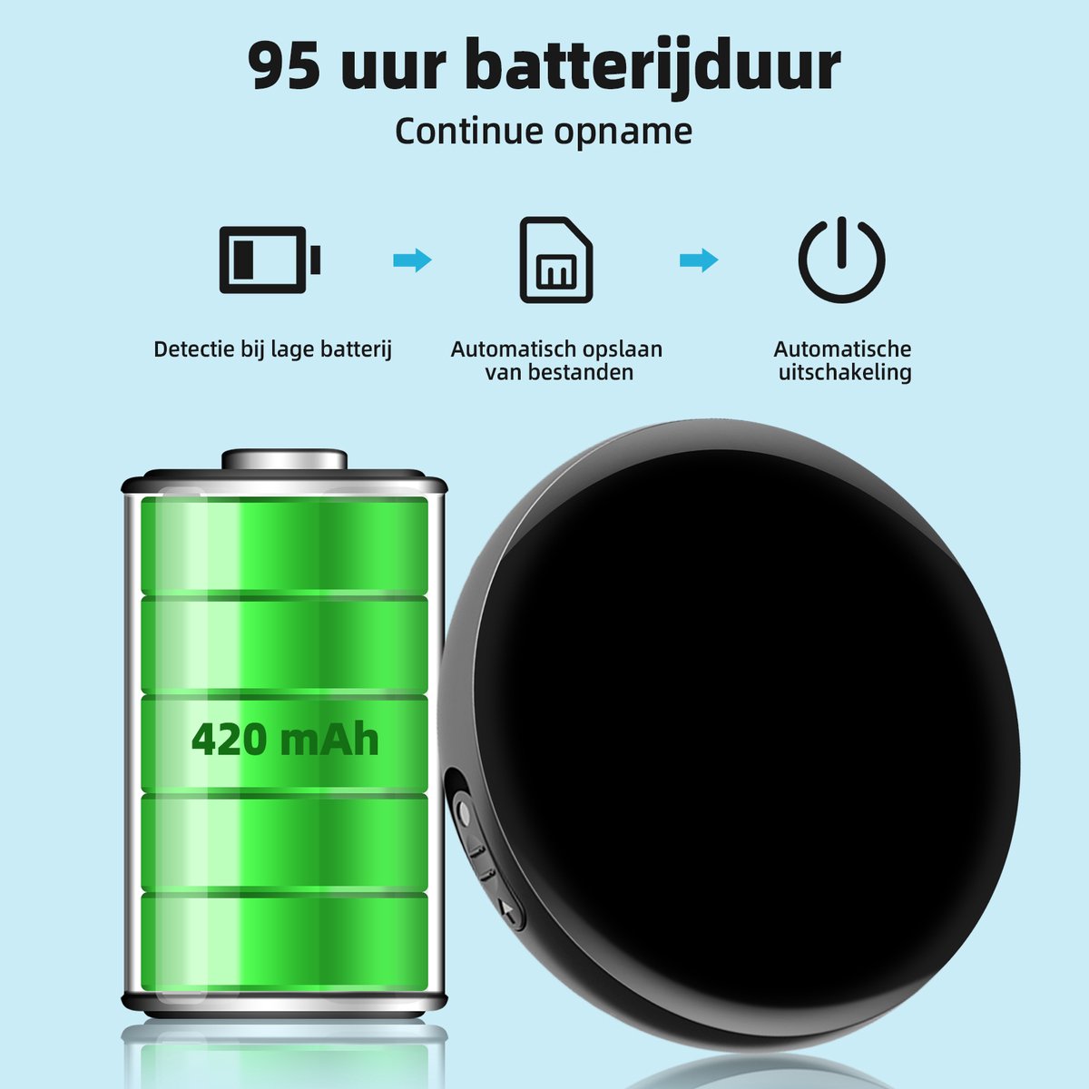 Xiamen Yunzao Spraakrecorder 64GB met Rauschonderdrukking - afbeelding 3