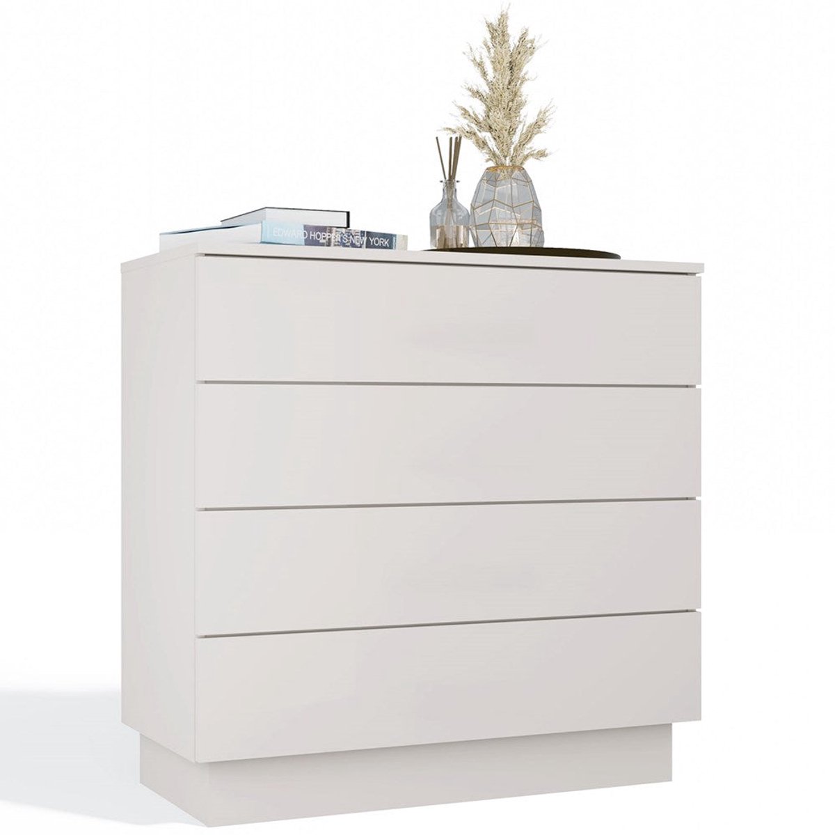 Moderne ladekast AMBER 4 lades - Tip On systeem | Kleur: Kasjmier | Maat: 85x84x40 cm