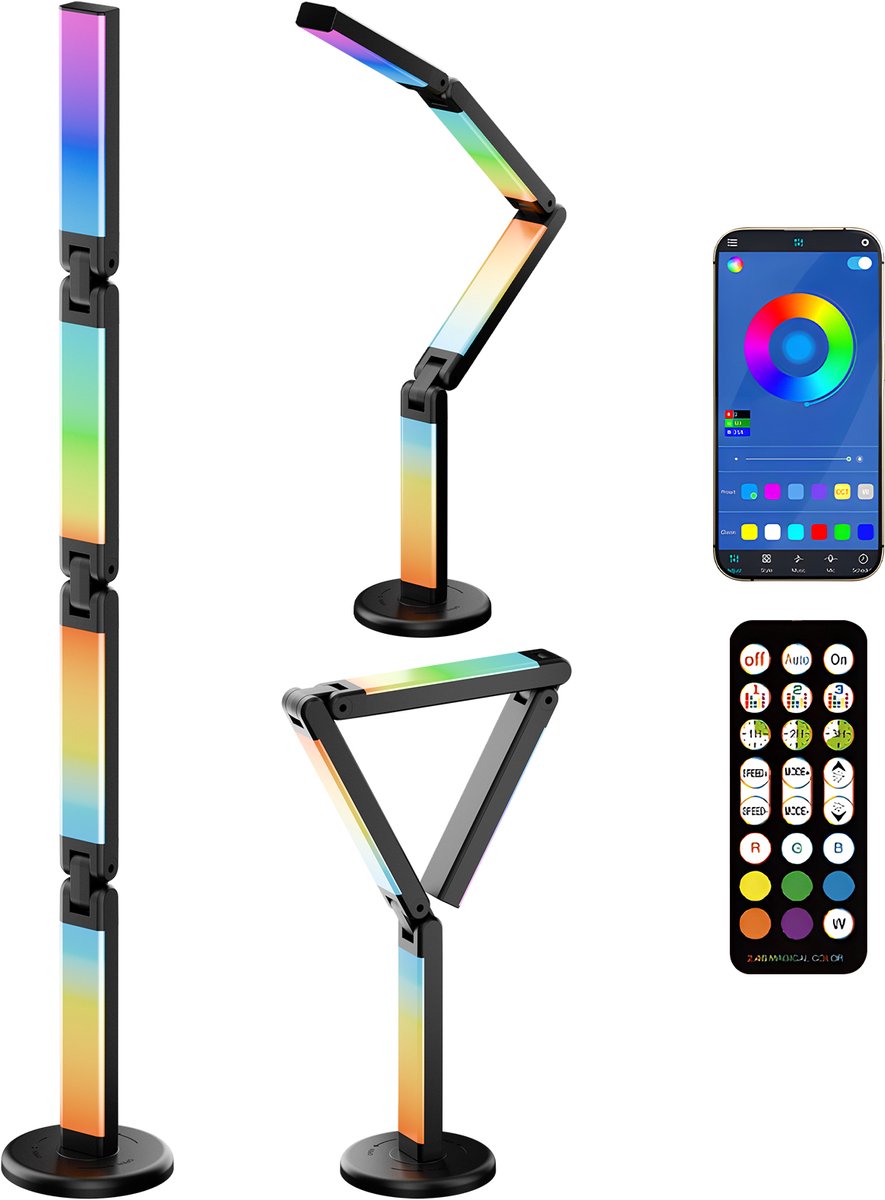 Rayofi Light Bar RGB – Gaming Monitor LED Light Bar -Tafellamp- sfeerlamp – 2 stuks - TV verlichting – App & afstandsbediening – USB