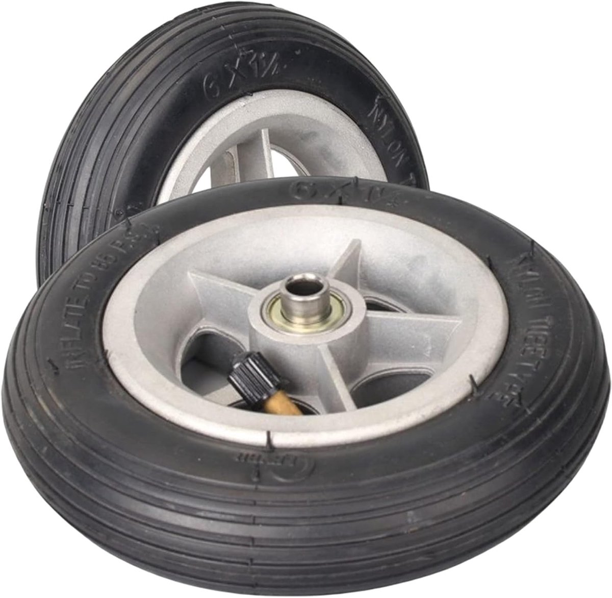 Rolstoel Wielen - Zwenkwielen Voorwielen - Mobiliteit Hulpmiddelen - Luchtbanden Nylon - 6 Inch - Zwart