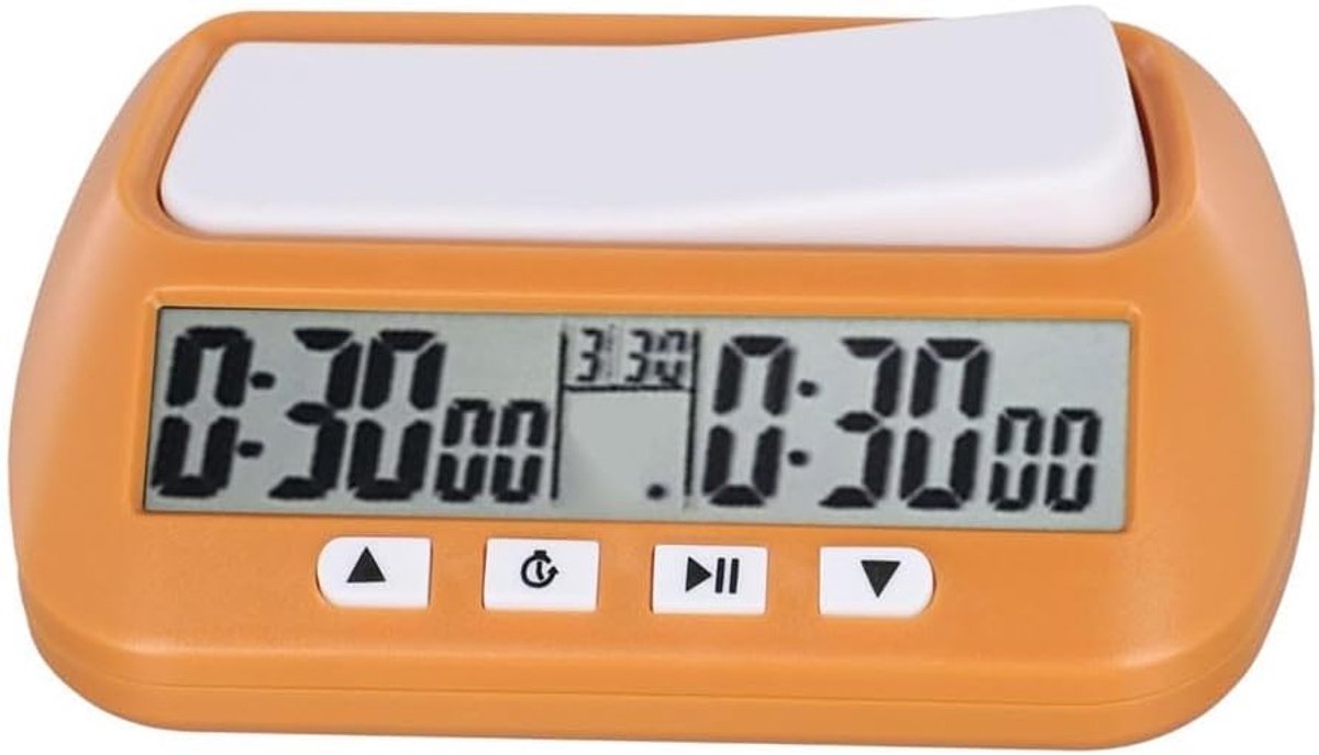 Digitale Schaakklok - Spel Timer - Wedstrijd Spelen - Dubbele Tijdbasis - 14 x 8.8 x 4.5 cm - Geel