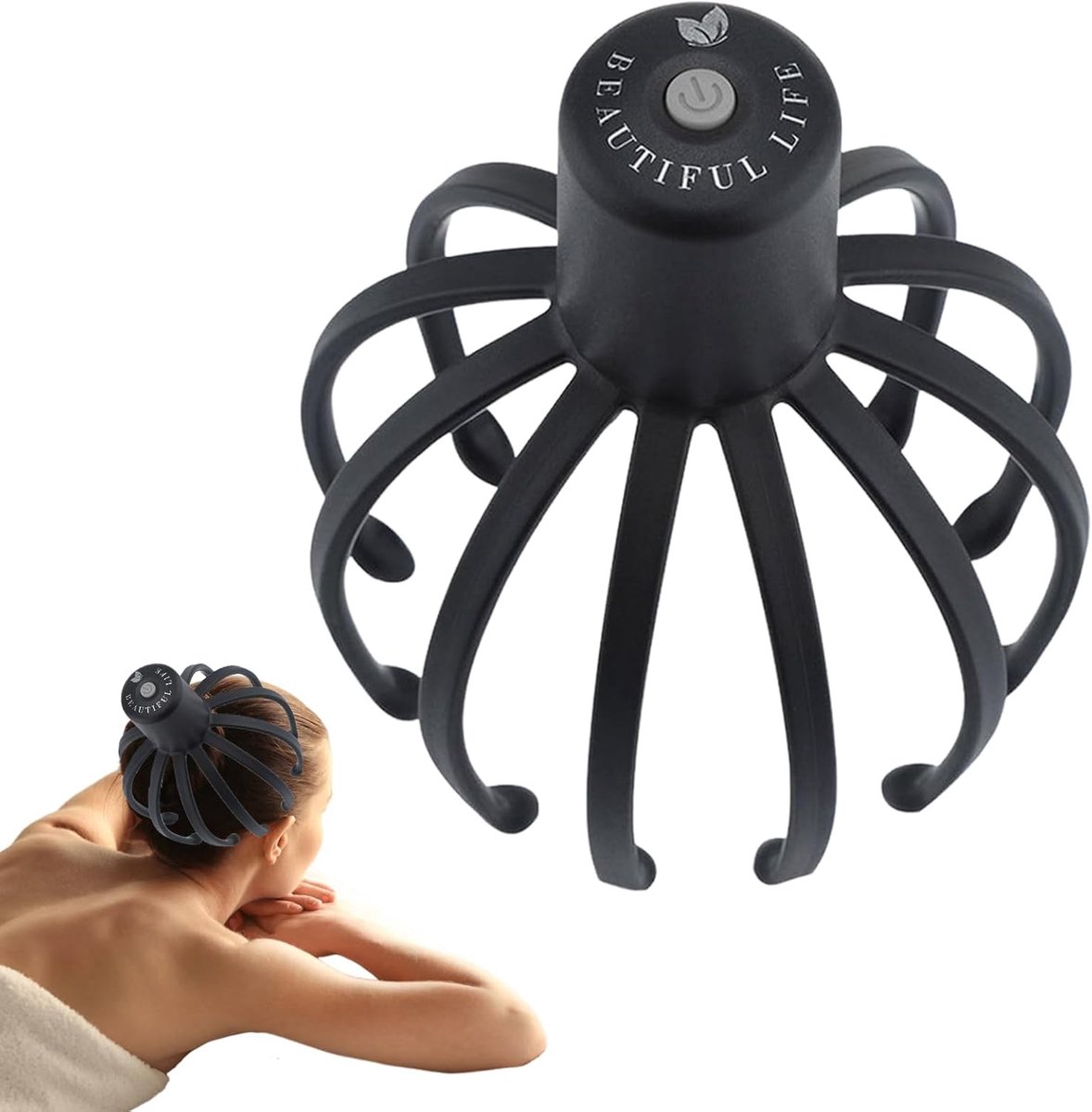 Hoofdmassageapparaat Octopus - Hoofdhuid Stimulator - Ontspanning Stressvermindering - 12 Flexibele Klauwen - 19x14cm