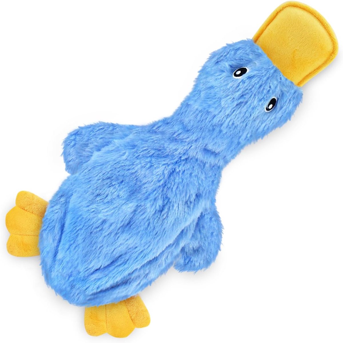 Kraftverdia Honden Speelgoed – Pluche Eend 25×37 cm – Zacht & Interactief – Piepend Knisper Kauwspeeltje voor Honden – Geschikt voor Kleine, Middelgrote en Grote Honden – Blauw