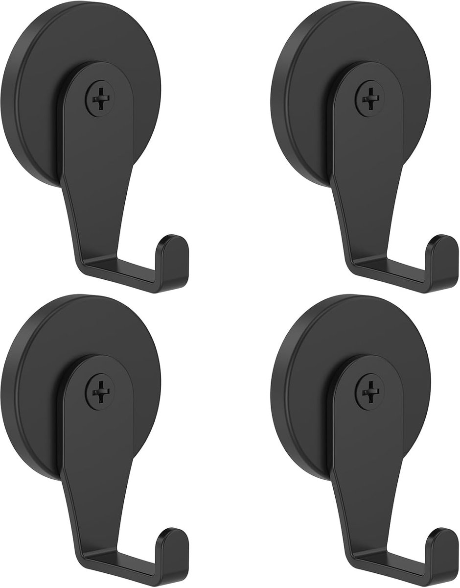 Magneethaken Set - Sterke Haken - Ruimte Benutten - Rubberen Coating - 62 x 42 cm - Zwart