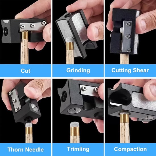 8-in-1 reparatieset voor poolkeu + 1 reservemesje - Multitool - Reparatieset voor poolkeu - Poolgereedschap - Keutrimmer - Polijstmachine - Vormgever - Slijpmachine - Poolaccessoires van Merkloos — afbeelding 5