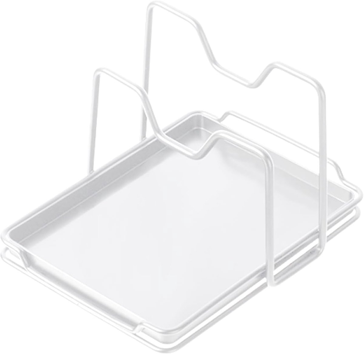 Keuken Organizer - Opbergrek - Werkblad Ordenen - Roestvrij Ontwerp - 17.6B x 13.9H cm - Wit
