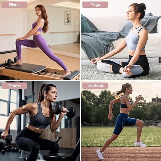 3 paar schattige pilates sokken met grip voor dames, katoenen antislip yoga sokken met grip, crew sokken, Valentijns workout ballet cadeau van Merkloos — afbeelding 3