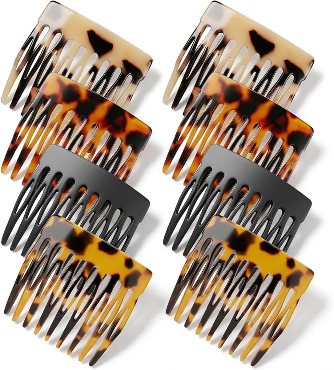 Franse Zijkam - Haarkam Dames - Haar Styling - Sterke Houdkracht - 5x5 cm - Multicolor