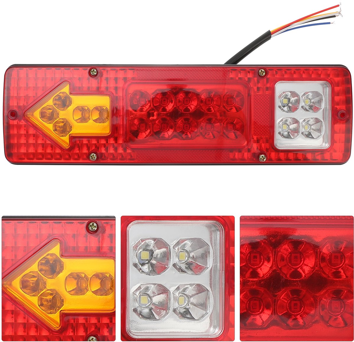 LED Aanhangwagen Achterlichten – Set van 2 – 12V Stop-, Achter- & Richtingaanwijzer – Waterdicht & Stofvrij – Voor Trailer, Boottrailer & Camper – Universeel