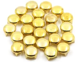 BamBella Studs spikes - 100 stuks - rond cirkel goud kleurig geel siernagel versieren decoratie kleding klinknagel metaal