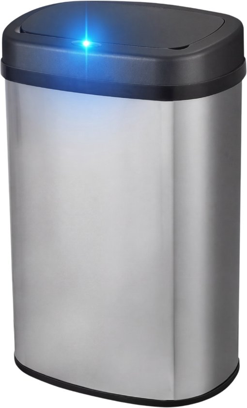 Bayt prullenbak met sensor – 60 liter – zilver