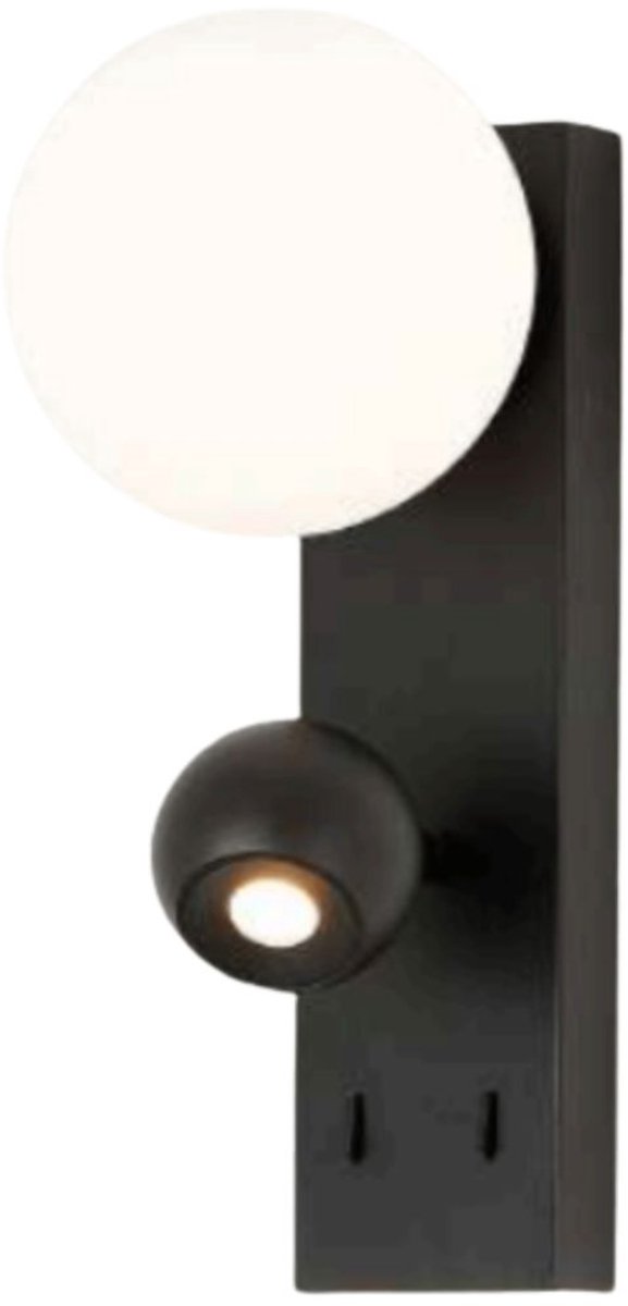 Kosilum - Avelysa - Wandlamp - Zwart en Wit - Metaal, aluminium en glas