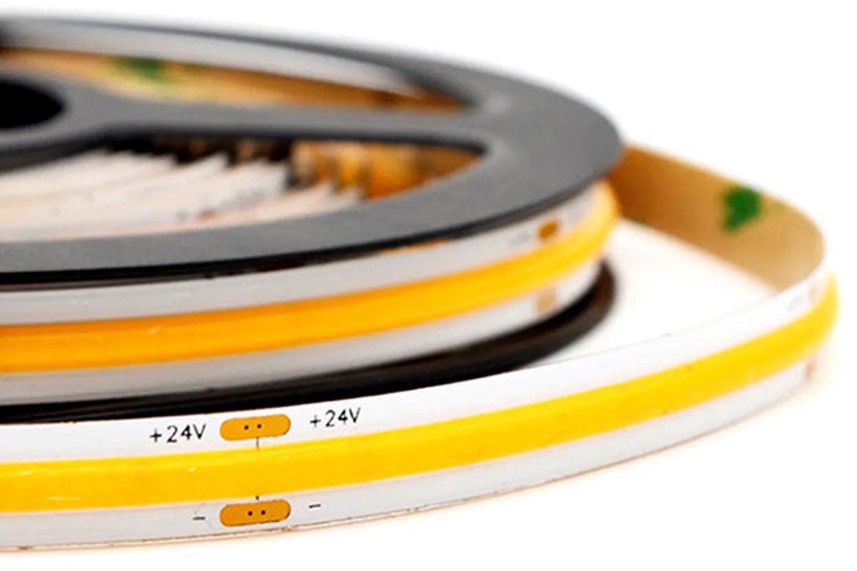 COB LED Strip Set 5 Meter - Egale Lichtlijn - 8W per Meter - 3000K Warm Wit