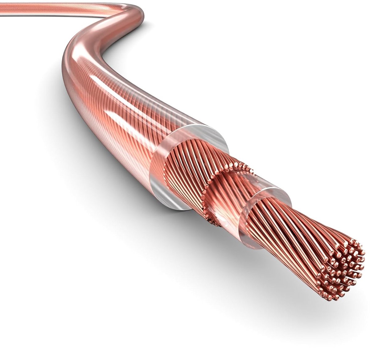 Luidspreker Kabel - Coaxiaal Koper - Hifi Audio - Gereduceerde Interferentie - 20 Meter 1.5mm - Transparant