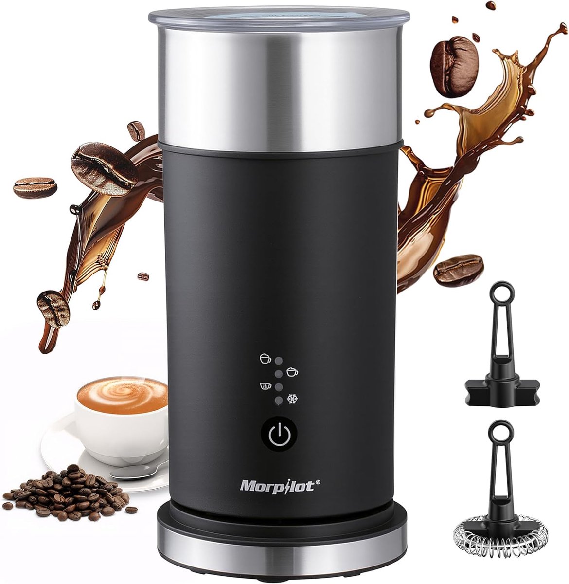 Melkopschuimer - Elektrische opschuimer - Koffie maken - 4-in-1 functie - 115 ml capaciteit