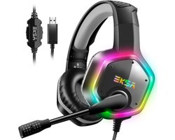 Zolara Gaming Headset - Game - RGB Grijs - 7.1 Surround Sound - USB Over-Ear - Gaming koptelefoon - Koptelefoon met microfoon - 50mm Drivers - Comfort Headset - PC/PS4/Laptop