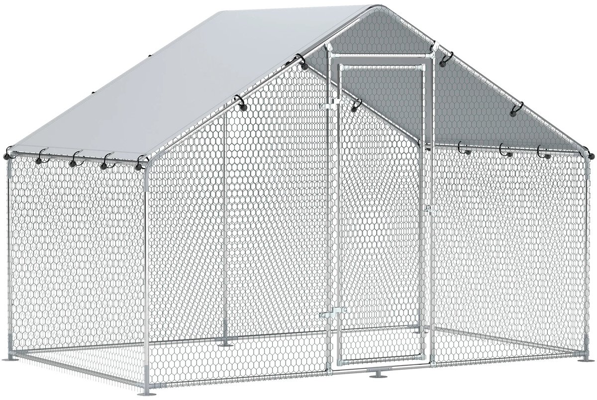 NordHaus Kippenhok Buiten - Kippenren Pluimvee Verblijf - Waterdicht UV Bescherming - Gegalvaniseerd Staal 300x170x190 cm