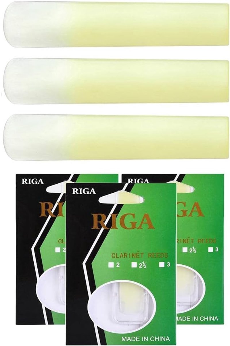 Klarinet Rietjes - Hars Rietjes - Muziek Maken - Set van Drie - 67mm x 11.5mm - Geel