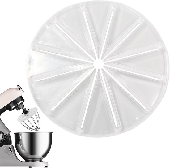 Mixer Spatbescherming - Mengkom Deksel - Schoon Koken - Zeslijnige Spatwand - 14.5 cm - Transparant — afbeelding 5
