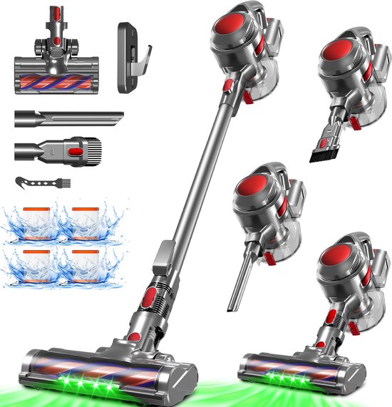 Hiaonyx Steelstofzuiger Draadloos 30000pa met LED - Hiaonyx - €89,99
