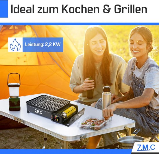 Draagbaar Kooktoestel Gasgrill - Tafelgrill Camping - Buiten Koken - 2-in-1 Functie - 26.5 x 42.5 cm van Draagbaar — afbeelding 5