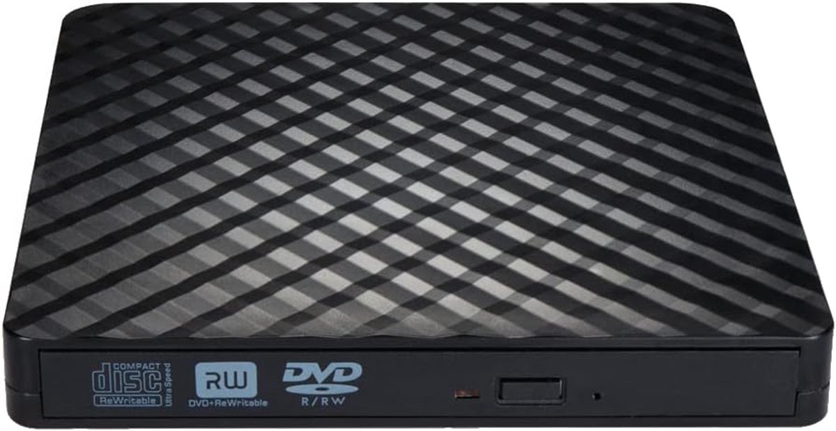 Externe CD DVD Drive - Optisch Station - Data Archiveren - USB 3.0 Type-C - 14x14x1.8cm - Zwart