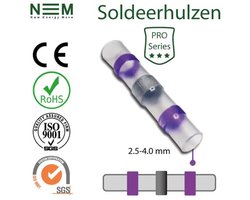 Waterdichte SoldeerHulzen Paars Geschikt voor kabels van 2.5 - 4.0 mm