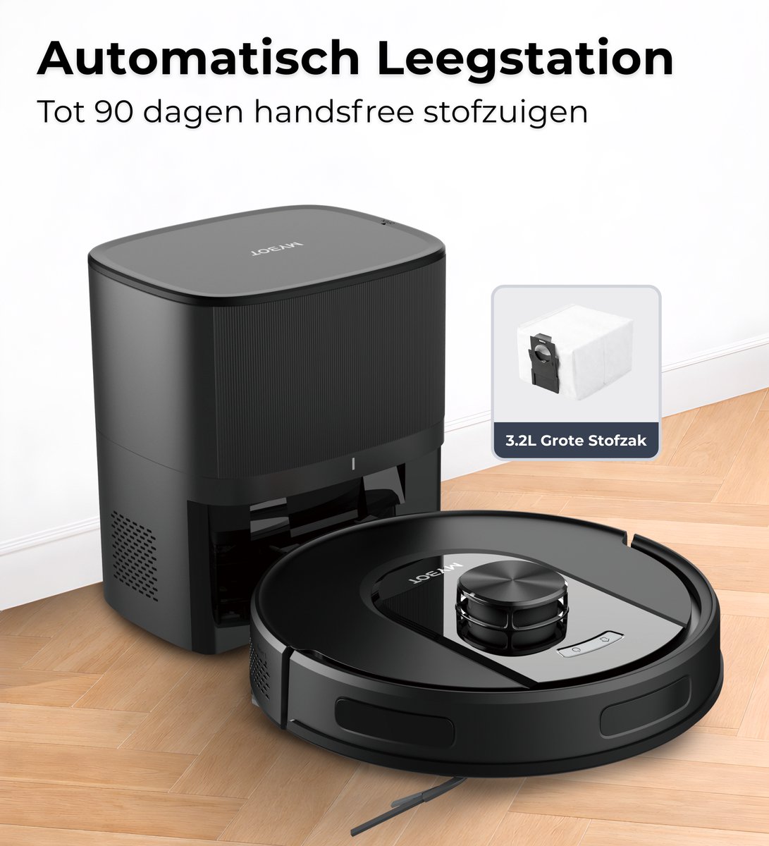 MYBOT X10 PRO - Robotstofzuiger Met Dweilfunctie - 6000PA Zuigkracht - Ideaal voor Huisdierharen – Laad- & Leegstation – LiDAR Navigatie — afbeelding 5