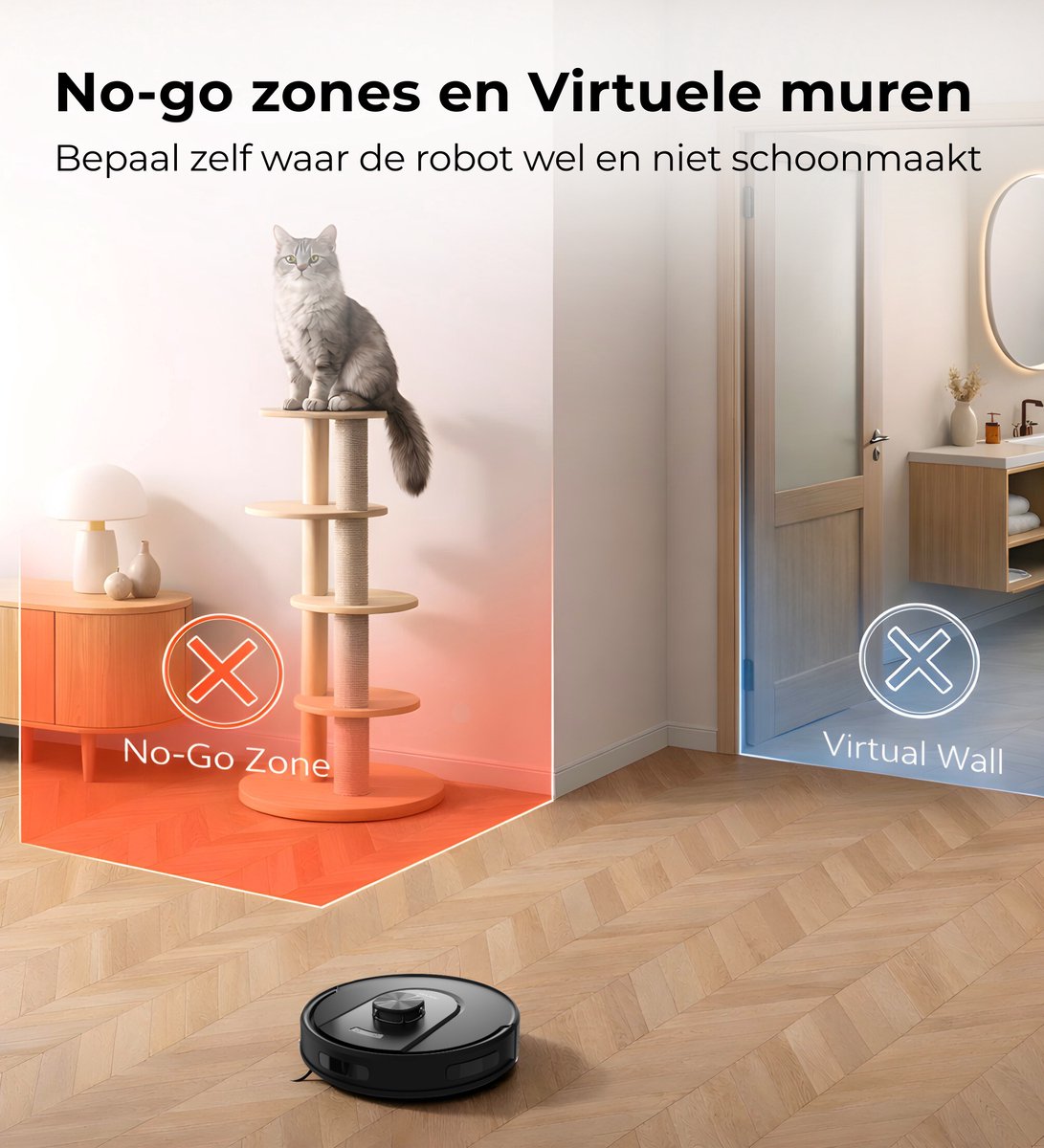MYBOT X10 PRO - Robotstofzuiger Met Dweilfunctie - 6000PA Zuigkracht - Ideaal voor Huisdierharen – Laad- & Leegstation – LiDAR Navigatie — afbeelding 7
