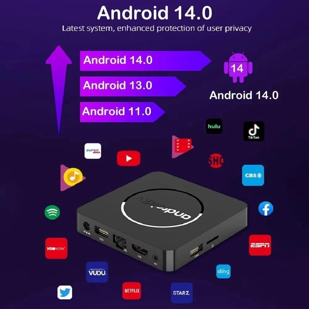 Smart TV Box - Mediastreamer Android - Film Kijken - 8K HDR10+ Resolutie - Compact Ontwerp