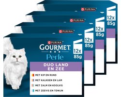 Gourmet Perle - Kattenvoer Natvoer - Land & Zee Duo met Kip en Rund - 48 x 85 g