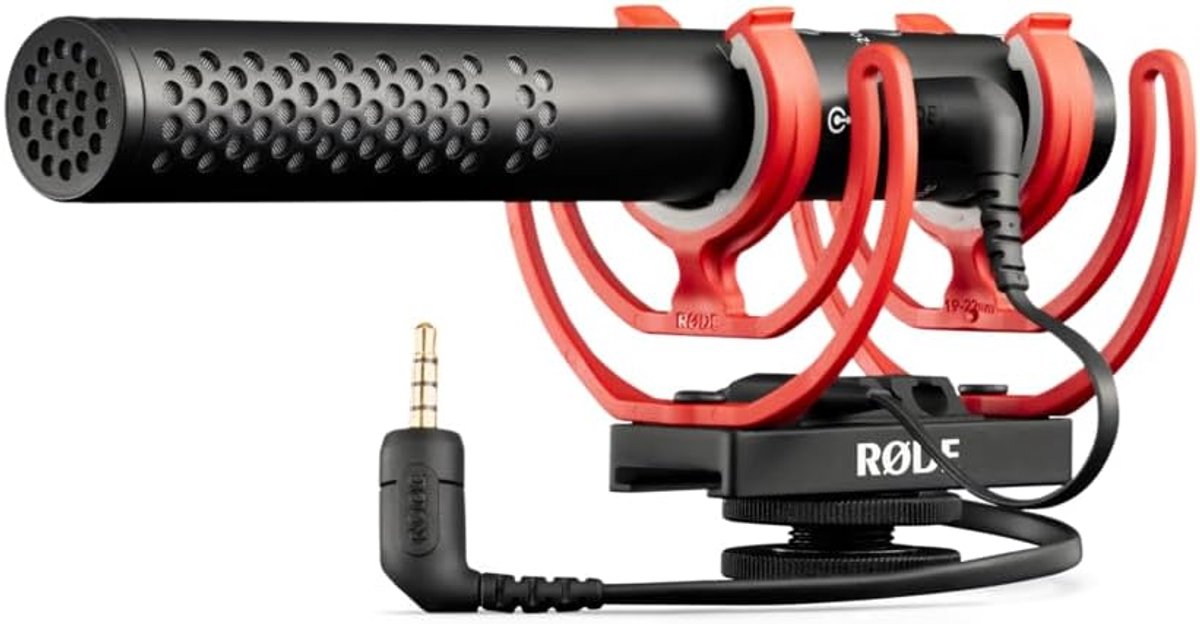 Op Camera Microfoon - Shotgun Microfoon - Film Maken - Verstelbare Versterking - 25 cm Lengte - Zwart