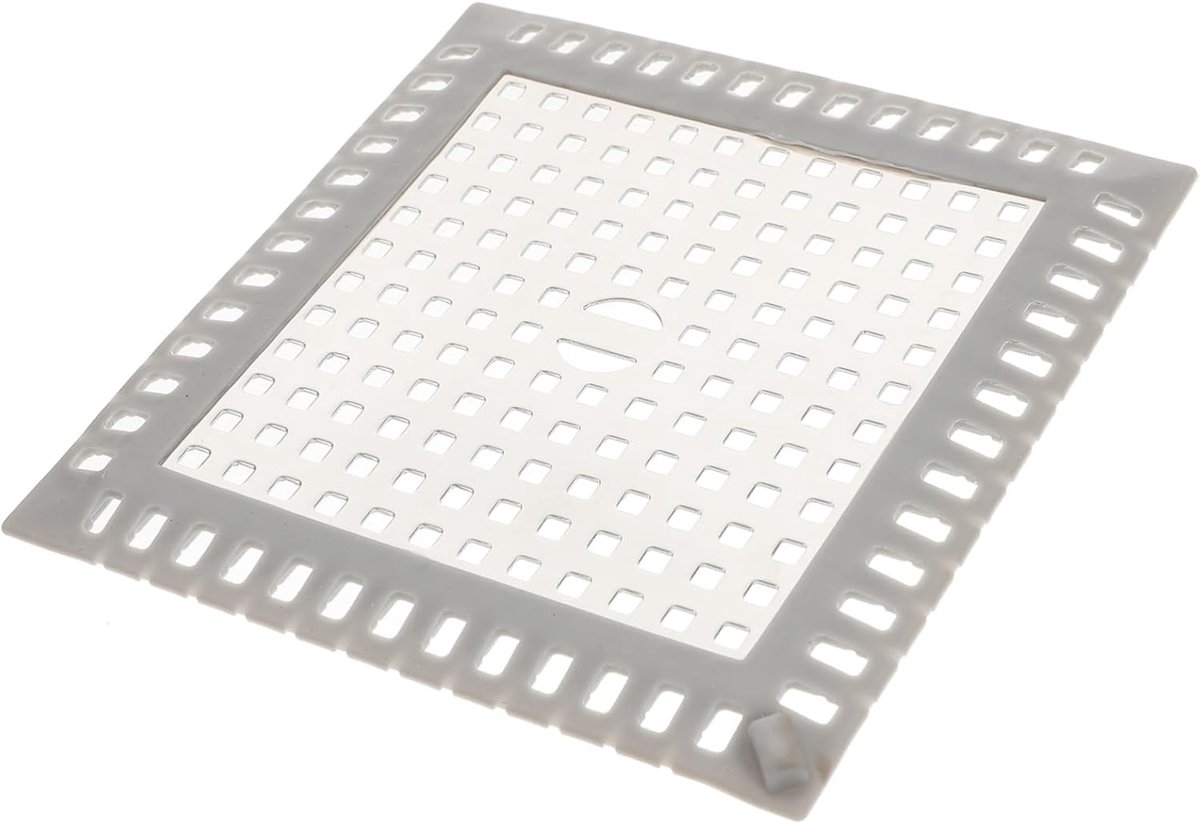 Afvoerafdekking Keuken - Haarvanger Douche - Voorkomt Verstoppingen - Eenvoudige Installatie - 12.5x12.5cm - Zilver