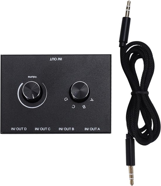 Nedis Tulp stereo audio schakelaar | 4 naar 1 | metaal Nedis Tulp stereo audio schakelaar | 4 naar 1 | metaal