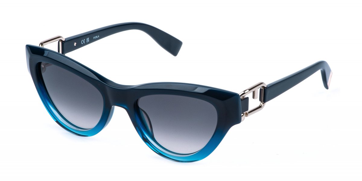 Furla SFU982 Blu scuro sfumato blu chiaro lucido 54/20/140 WOMAN Zonnebrillen