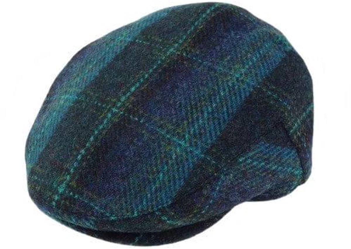Pet county Blauw met Tuquoise ruit - Harris Tweed - Glen Appin of Scotland XL(61-62 cm)