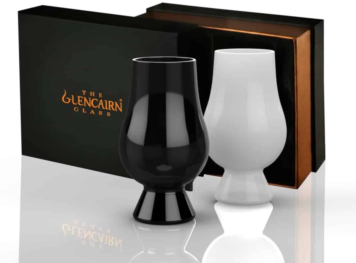Whiskyglazen Wit en Zwart 2 stuks - Blind Tasting - Geschenkverpakking - Glencairn Crystal Scotland