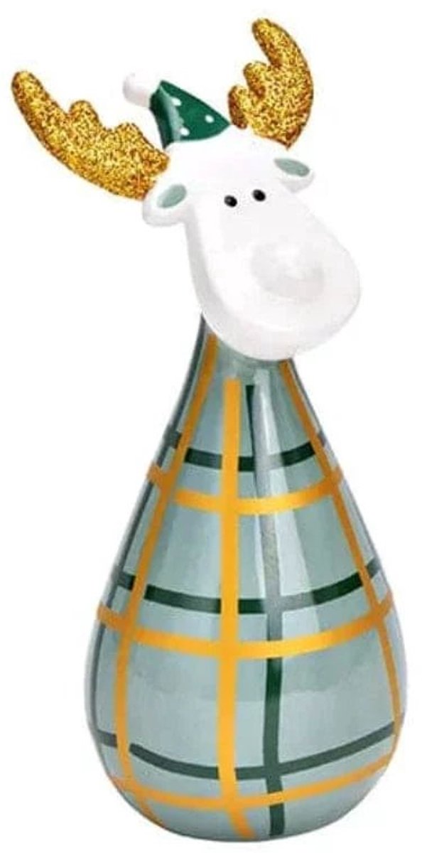 Eland keramiek groen goud - keramiek - 18 cm hoog - wurm