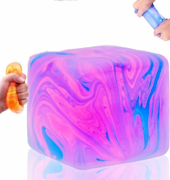 Foto: 3x3 cm fidget toys squishy stressballen stressballen voor kinderen en volwassenen squishies voor stressverlichting ijssquishy kubussen suikerspierspeelgoed sensorisch speelgoed voor kinderen met autisme paars