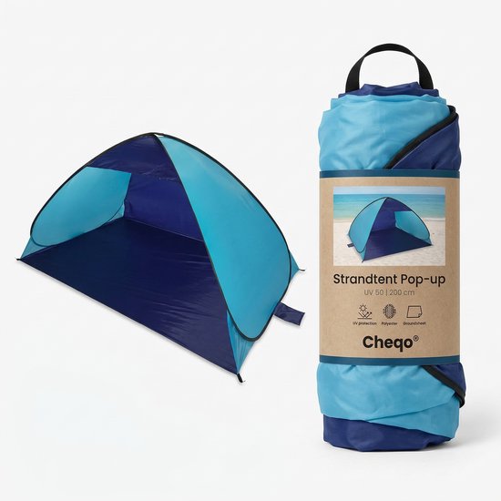 Cheqo® Strandtent - Strand Tent - Pop Up Strandtent - Pop Up Tent Strand - Strandtent Pop Up - Strand Shelter - Strand Schuiltent - Strandtentje - Strandtent met Grondzeil - Strandtent UV Bescherming - UV Strandtent - Strandtent UV 50 van Merkloos — afbeelding 4