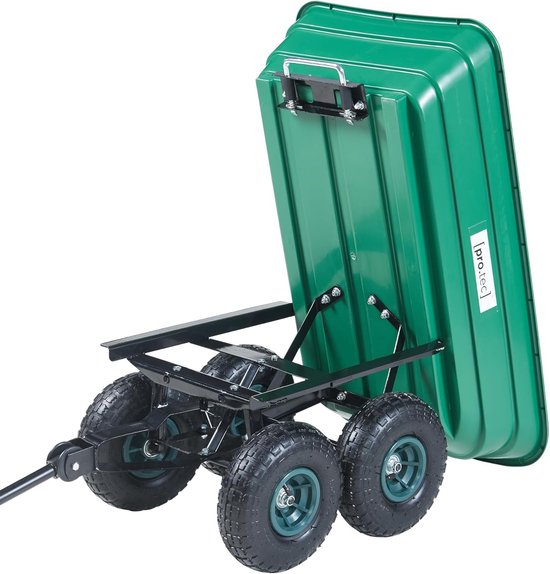 Bolderkar Transportkar - Draaghulp Tuin - Zware Lasten Vervoeren - Kantelfunctie Eenvoudig Lossen - 111x51x50 cm - Groen Zwart van Bolderkar — afbeelding 4