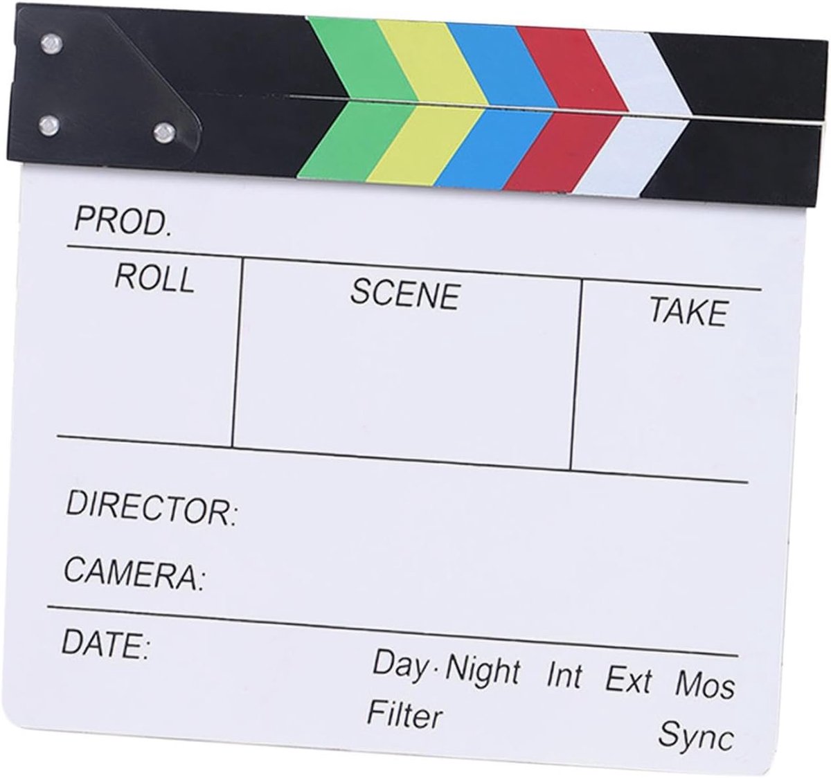 Filmklapbord Hout - Regisseur Bord - Studio Productie - Duurzaam Materiaal - 20x20cm - Kleurrijk