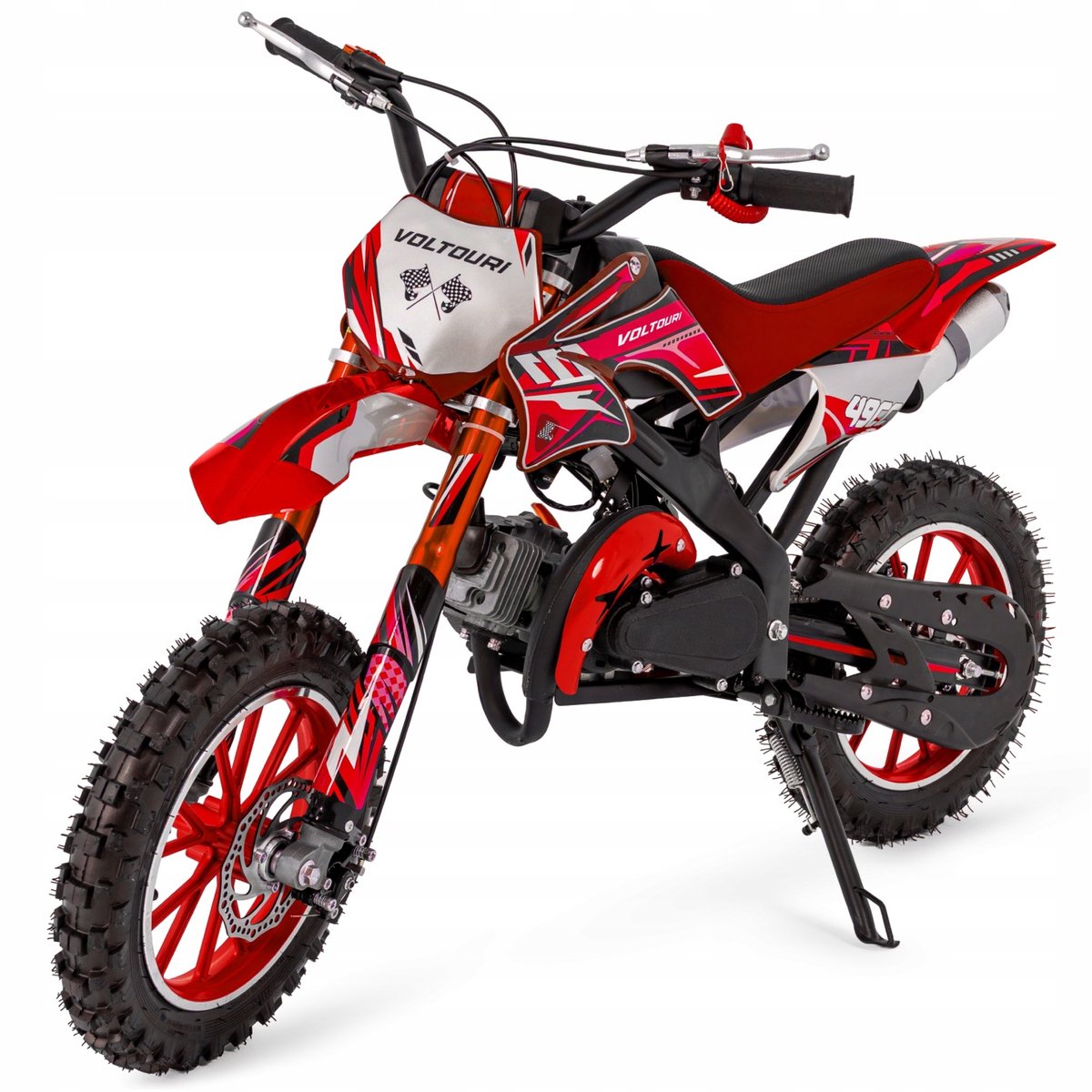 VOLTOURI Crossmotor 49cc - Rood - Voor Kinderen