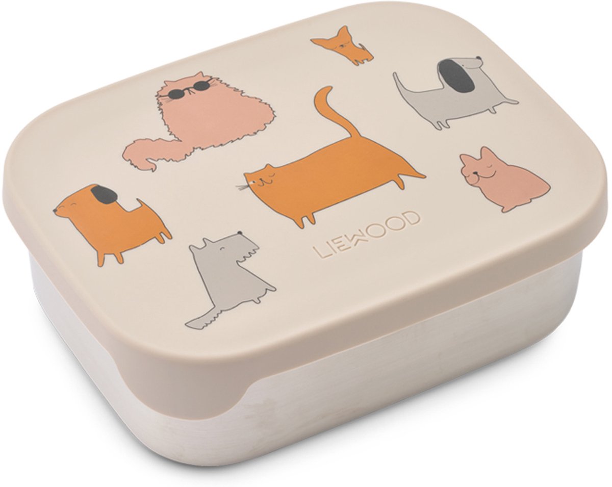 Liewood Arthur Printed Lunchbox Cats and Dogs / Sandy 900 ml