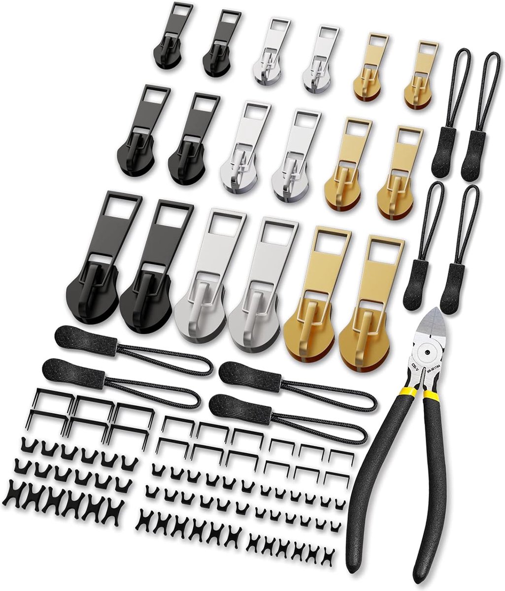 Rits Reparatieset - Rits Vervanging - Kleding Reparatie - 99 Delige Kit - 3 Maten