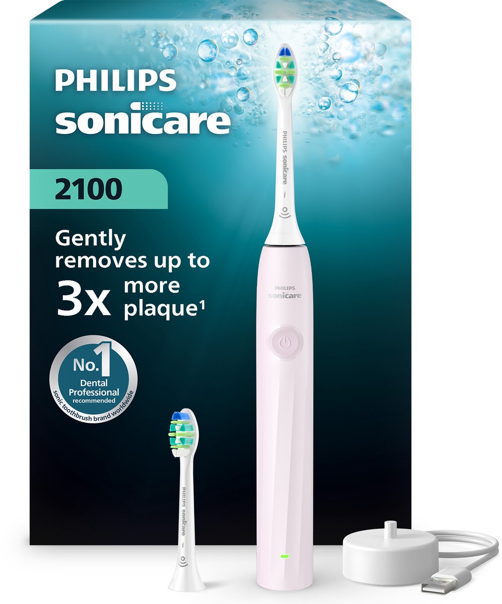 Philips Sonicare 2100 Elektrische Tandenborstel Roze met 2 - Philips - €39,70