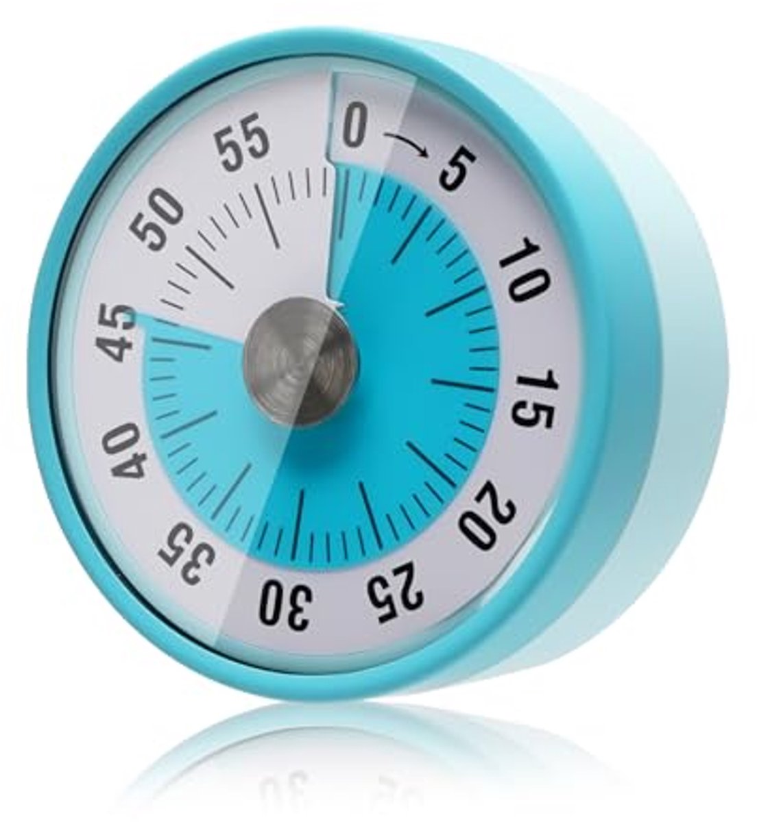 Visuele timer, 60-minuten afteltimer voor kinderen en volwassenen, magnetische en mechanische kookwekker — Ideaal voor keuken, klaslokaal en kantoor — Blauw