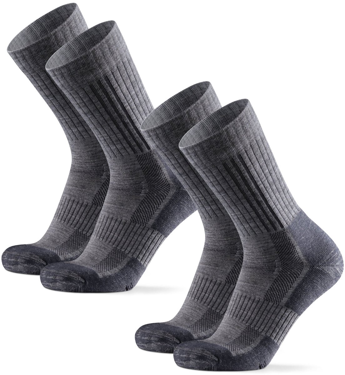 DANISH ENDURANCE Premium Wandelsokken Merino Wol voor Lange Wandelingen Unisex – 2 Lichtgrijs – 5 Paar